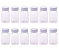 12PCS Vaciar Espesar Botellas plástico Cápsula Estuche con tapa rosca blanca Pastilla Recipiente almacenamiento tableta para líquido sólido en polvo Dispensado químico (50ml/1.7oz)