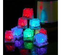 12PCS Waterproof LED Ice-Cube Colorful Quick Flashing Glow in the Dark