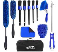 12Pcs Wheel Brush Kit for Cleaning Wheel and Tire, Wheel and Rim Brush, Car Detailing Brushes, Tire Brush, Bendable & Durable Car Wheel Rim Cleaner Brush Set,Car Detailing Cleaning Brush Supplies Kit