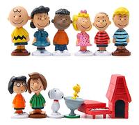 12PcsPeanut Comics Snopy Figures, Snopy Mini Juego De Figuras,Snopy Cake Topper Pastel,Mini Muñeca Hecha a Mano Shower Fiesta Cumpleaños Pastel Decoración Suministros Para Niños Animales Juguetes Set