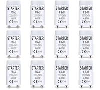 12Piezas Arrancador Tubo Fluorescente FS-U 4-80W 220-240V Starter Tubo Led | FS-U Fluorescente Cebador para Lámparas Luz Starter Neon para Lámparas Fluorescentes Acuario Luces UVC Luces de Neón