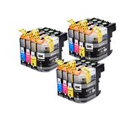 12PK Cartuchos de Tinta compatibles para MFC-J245 J470DW J650DW J870DW J4410DW J4510DW Modelos LC127 LC127XL LC125XL con Tinta Completa