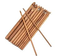 12PZ Set de Agujas de Tejer Punto Agujas Ganchillo Bambú, Set de Ganchillos Crochet Ganchillos Crochet Kit Set Agujas de Bambú Agujas de Punto de Madera para le Tissage Adultos Principiantes, 3 a 10mm