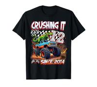 12th Birthday Monster Truck Dinosaur Crushing It Since 2014 Camiseta