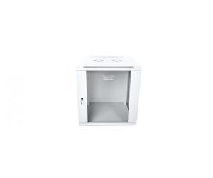 12U wall mounting cabinet 19" rack 600x600, glass door, mounted, 60kg, grey (RAL 7035)