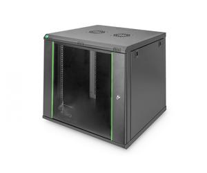 12U wall mounting cabinet 611x600x600 mm, color black (RAL 9005)