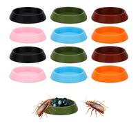 12uds Cuencos Coloridos para Comida de Reptiles, Miniplatos de Plástico Comida y Agua Reptiles Ideales para Isópodos Dubia Colémbolos Lagartos Gecos Ranas Tortugas y Más (6 Colores)