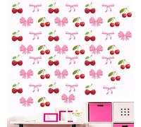12uds Hojas de Pegatinas de Pared con Lazo Rosa, 30x20cm Modernas Calcomanías de Pared con Lazo Coquetas Lazo Decoración Pegatinas para Pared de Habitación para Guardería (Estilo B)