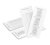 12uds Marcapáginas de Registro de Lectura y 12uds Rastreador de Libros para Colorear, Marcador de Página de Lista de Lectura 2024 Tarjetas de Biblioteca en Blanco Accesorios para Libros