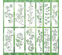 12uds Plantillas de Hojas, Plantillas de Hojas y Flores Reutilizables Plantillas Florales Plantillas de Dibujo para Pintar en Las Paredes Manualidades de Bricolaje Lienzo Decoración del Hogar