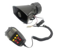 12V 130dB Musical Car Horn, 7 sonidos diferentes con amplificador de micrófono, bocina de automóvil para emergencia de la policía de camiones