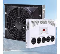12V/24V Cc Aire Acondicionado para Rv 12V/24V Mini Split para Camiones, Rv, Semi Camiones, Furgonetas, Autocaravanas, Camiones, Excavadoras, Vehículos Agrícolas, Grúas, Furgonetas Black-12V