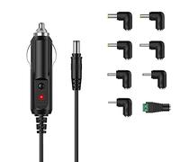 12V 2A Cargador de Coche Cable de alimentación Universal 5,5 x 2,1mm para Encendedor de Cigarrillos con 8 Conectores para Reproductor de DVD, GPS, Altavoces Bluetooth, Fabricante de Etiquetas, cámara