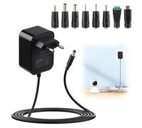 12V 2A Fuente de Alimentación Universal 12V 2A AC DC Adaptador de Corriente 24W con 8 Enchufes para LED, Router, Cámaras de Seguridad, Altavoces, y Más Dispositivos Parlantes Enrutadores