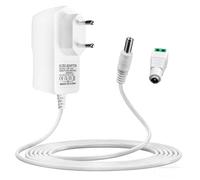 12V 2A LED Alimentador, Transformador Universal AC 100-240V con Conector DC 5,5 × 2,1 mm, 24W Fuente de Alimentación para Tiras LED, Cámaras CCTV, Routers, TV Box, Cable 2 m, Blanco