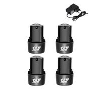 12V 4000mAh Batería Li-ion Recargable Con Cargador, Compatible Con Destornilladores Eléctricos/taladros/mini Amoladora De Ángulo(4pcsCharger)