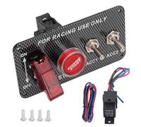 12V 40A Carbon Fiber Style Ignition Switch Panel Kit with Engine Start Button for Racing Car Universal