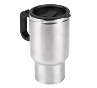 12V 450ml Dual Walled Electric Incar Stainless Steel Travel Coffee Heating Cup Insulated Heated Mug with Airtight Lid Leakproof Seal for Heating Water Coffee Milk and Tea