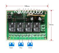 12V 4CH Canal 433Mhz Interruptor de Control Remoto Inalámbrico Circuito Integrado con 4 Transmisores DIY Reemplazar Kits de Herramientas de Piezas