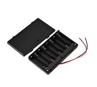 12V 8 ¡Á Caja de Soporte de bater¨ªa AA, Caja de Almacenamiento de bater¨ªa ABS con Swith en Negro
