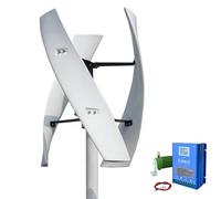 12v,BAOJUHUIKANG Generador de Turbina Eólica de Eje Vertical de 48V, 4500W con Controlador MPPT, Turbina de Levitación Magnética de 220V-12V para Iluminación de Calles y Hogares (Blanco - Silenciosa)