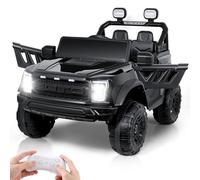12V Coche Eléctrico para Niños,Coche Eléctrico con Dos Asientos,Mando a Distancia 2,4 G,Faros LED, Música, USB,Velocidad hasta 8 km/h,Carga 80 kg（Dos Asientos）