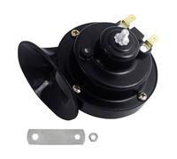 12V Cuerno de Aire de Caracol Claxon Coche Bocina Coche 115dB Claxon Moto Impermeable con Soporte Cuerno de Caracol Universal para Camion y Barco (Negro)