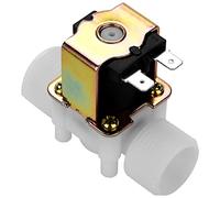 12V DC Válvula de Solenoide Eléctrica, G3/4" DN20 Electroválvula Neumatica de Latón Normalmente Cerrada para N/C Aire Agua Entrada Cerrada Interruptor de Flujo