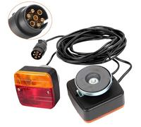 12V Luces Traseras Remolque Magnético con Enchufe 7 Pines, Luz Matrícula Multifunciones con 7.5m, 2.5m Cable, Iluminación Pilotos Traseros Noche,Luz Freno Impermeable para Camion, Caravan, Automóviles