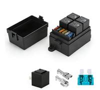 12v relay box-12v fuse block 6 Way Pre-Wired Waterproof Relay Box 6 Slot ATC/ATO Fuse Relays Block Universal Relays Panel for Cars Truck Jeep (#A)