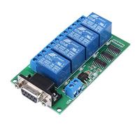 12V UART DB9 RS232 Relé de Control Remoto Interruptor de ControlSerial de Puerto Teledirigido de Placa de Retransmisión de 4 Canales para Motor del coche