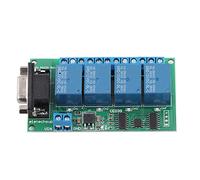 12V UART DB9 RS232 Relé de Control Remoto Interruptor de ControlSerial de Puerto Teledirigido de Placa de Retransmisión de 4 Canales para Motor del coche