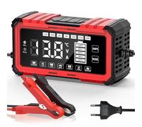 12V20A/24V10A Cargador de Batería para Coche, Inteligente Cargador de Batería, 10 Etapas de Carga, 7 Modos de Funcionamiento, con Pantalla LCD, para Auto, Moto, Camiones, AGM, Gel,SLA,LiFeP04