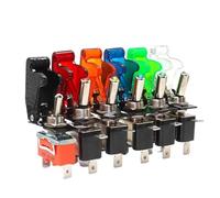 12V20AToggle interruptor basculante luz LED encendido Boost barco carreras coche luz palanca camión remolque accesorios(Black fiberglass)