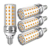12W Bombilla LED E14, Blanco Cálido 3000K 1450Lm, 100W bombillas incandescente equivalente, Pequeño Tornillo de Edison Bombillas LED candelabro, No regulable - 4 unidades