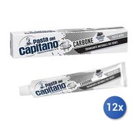 12x Bundle Pasta Capitán de Dientes 100Ml. Carbón Activo Negro Hecho en Italia
