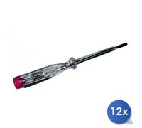 12x Destornillador Buscador De Fases Maurer Clip De Metal Mm 140 - Volt 110/500