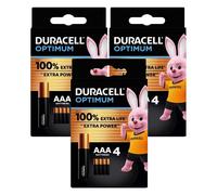 12x Duracell Optimum AAA LR03 Pilas Alcalinas 1,5V MX2400