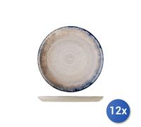 12x H&h Platos Pisos Artesanales En Gres Adornado Tablero Azul CM 27