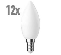 12x LED Vela Filamento E14 1,2W = 15W Blanco Cálido Mate / Ópalo 140lm Bombilla