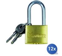 12x Maurer Candado De Latón Tipo Pesado Arco Medio 2 Llaves Mm 30