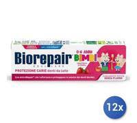 12x Paquete Biorepair Pasta De Dientes Ml 50 Junior Niños 0-6 Fresa