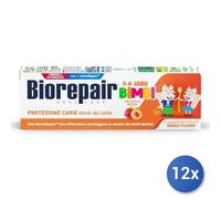 12x Paquete Biorepair Pasta De Dientes Ml 50 Junior Niños 0-6 Melocotón