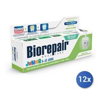 12x Paquete Biorepair Pasta De Dientes Ml 75 Junior Niños 6-12 Menta