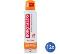 12x Paquete Borotalco Desodorante Spray Activo Naranja Ml 150