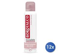 12x Paquete Borotalco Desodorante Spray Invisible Rosa