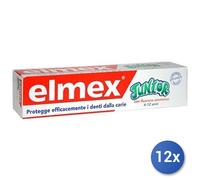 12x Paquete Elmex Pasta De Dientes 75 Ml. Junior 6-12 Años