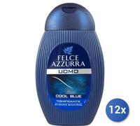 12x Paquete Felce Azzurra Champú De Ducha Cool Blue Tonificante 250Ml