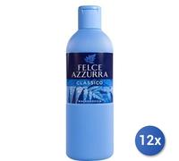 12x Paquete Felce Azzurra Clásico Perfume Inconfundible 650 Ml Gel De Ducha
