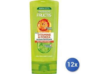 12x Paquete Garnier Fructis Acondicionador Vitaminas E Fuerza Ml 200
